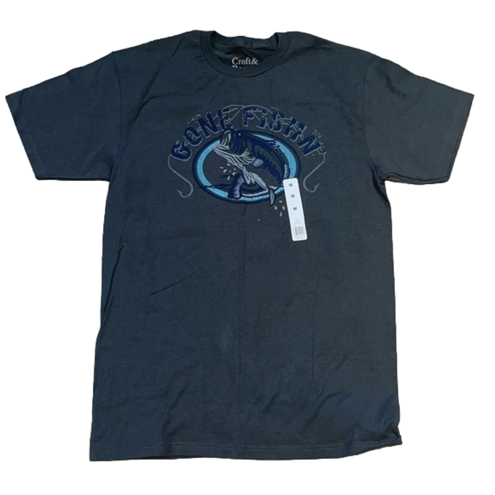 Mens Gone Fishin Croft & Barrow tshirt M